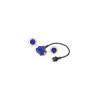 Câble adaptateur 40cm fiche Schuko vers prise coudée CEE + prise Schuko