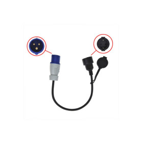 Câble adaptateur 40cm fiche CEE vers prise Schuko