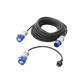 5mm + câble adaptateur 40cm prise Schuko à CEE dans sac