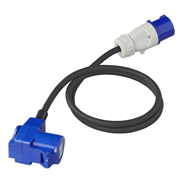 5mm² fiche CEE vers prise coudée CEE + prise Schuko