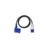Câble adaptateur 150cm 3x2,5mm² fiche CEE vers prise coudée CEE + prise Schuko