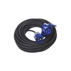 Câble d'extension CEE 20M avec prise coudée CEE + prise Schuko 3x2