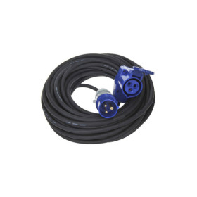 Câble d'extension CEE 25M avec prise coudée CEE + prise Schuko 3x2