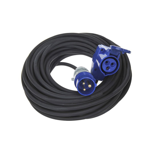 Câble d'extension CEE 30M avec prise coudée CEE + prise Schuko 3x2