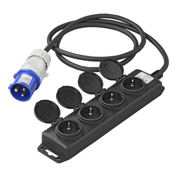 Quadruple prise Schuko 1.5M CEE