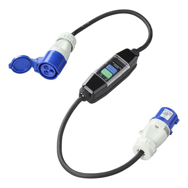Câble adaptateur 120cm 3x1.5mm² CEE + disjoncteur de fuite à la terre