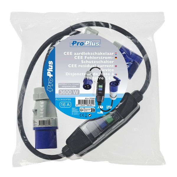 Câble adaptateur 120cm 3x1.5mm² CEE + disjoncteur de fuite à la terre