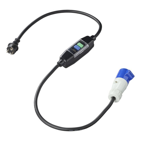 Câble adaptateur 150cm 3x 2.5mm² Schuko vers CEE + disjoncteur différentiel