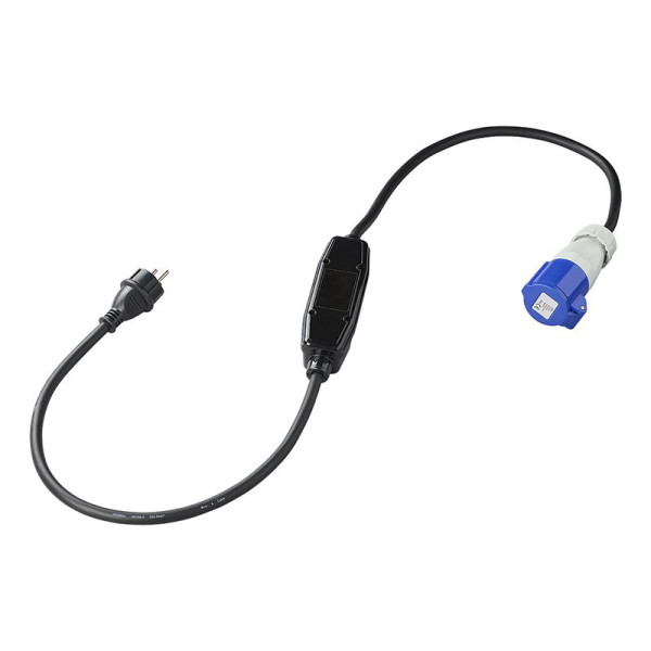 Câble adaptateur 150cm 3x 2.5mm² Schuko vers CEE + disjoncteur différentiel