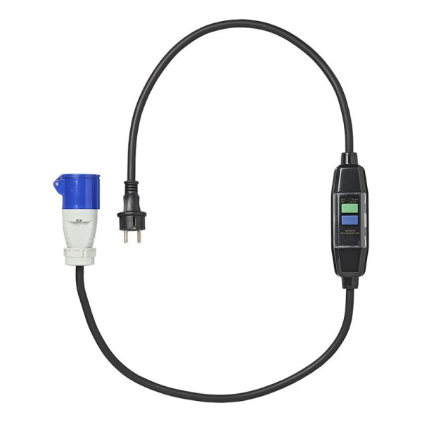 Câble adaptateur 150cm 3x 2.5mm² Schuko vers CEE + disjoncteur différentiel