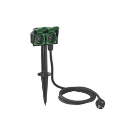 Prise de jardin Schuko double avec piquet 2M 3x2