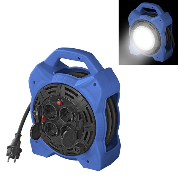Enrouleur électrique Schuko quadruple prise 15M 3x1
