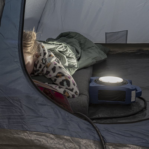 Enrouleur électrique Schuko quadruple prise 15M 3x1,5mm² avec éclairage LED