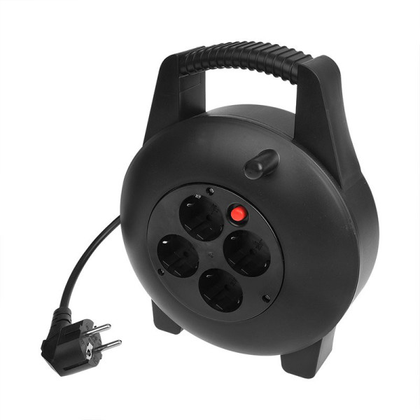 Enrouleur électrique Schuko quadruple prise 10M 3x1