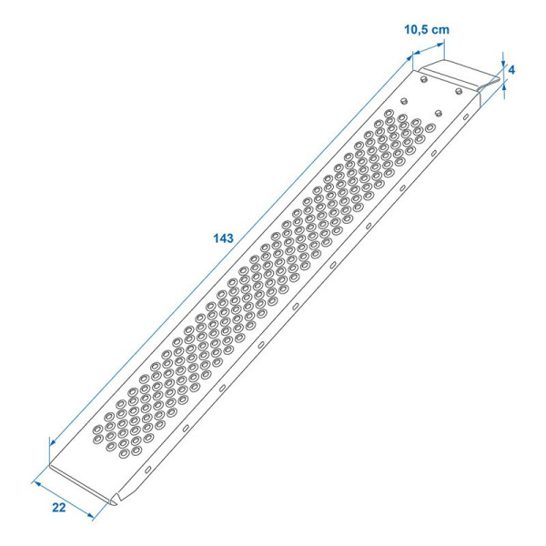 Rampe de chargement acier 150x22,5cm 200kg par pièce