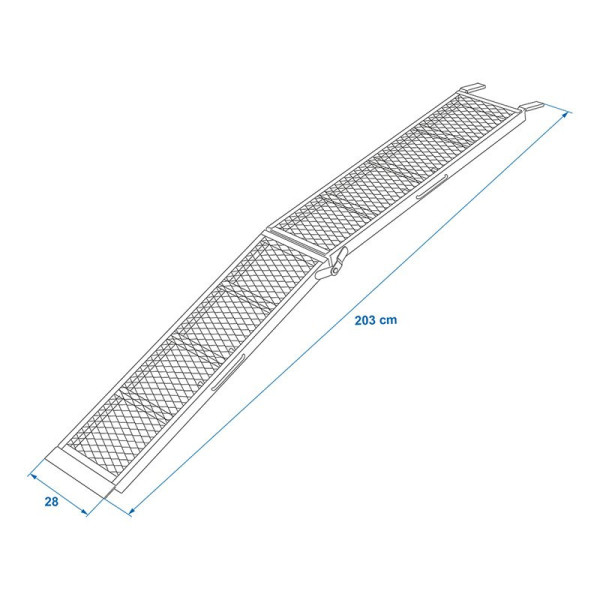 Rampe de chargement acier pliable 203x28cm 340kg par pièce