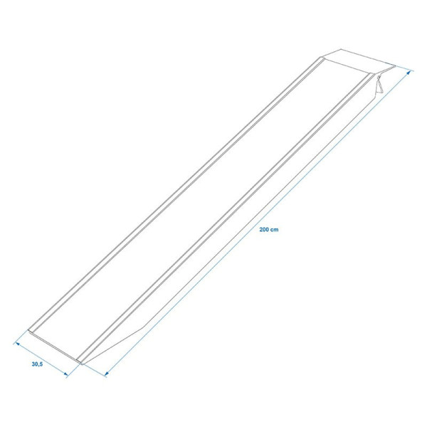 Rampe de chargement aluminium 200x30,5cm 1655kg par pièce
