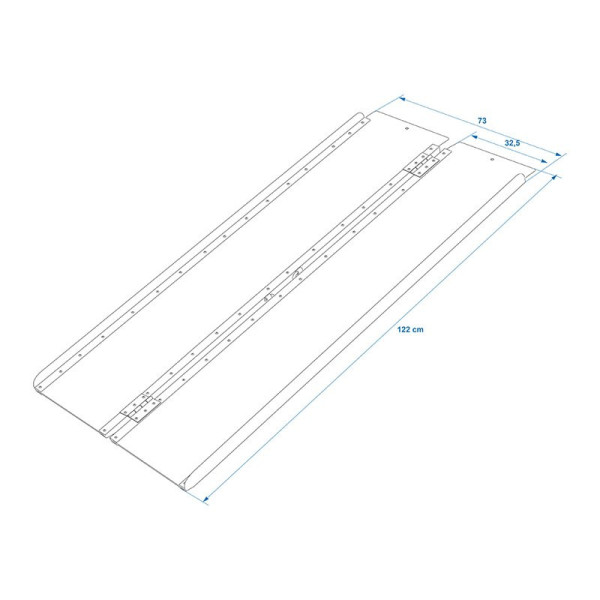 Rampe de chargement alu pliable pour fauteuil roulant 122x73cm 270kg