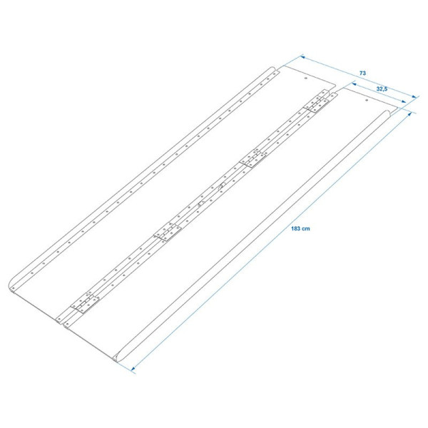 Rampe de chargement alu pliable pour fauteuil roulant 183x73cm 270kg