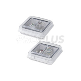 Lanterneau 280x280 mm sans ventilation permanente transparent avec ventilateur
