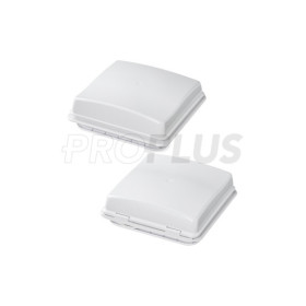 Lanterneau 280x280 mm sans ventilation permanente blanche avec ventilateur