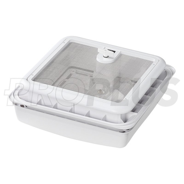 Lanterneau 280x280 mm sans ventilation permanente blanche avec ventilateur
