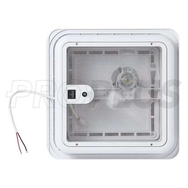 Lanterneau 280x280 mm sans ventilation permanente blanche avec ventilateur