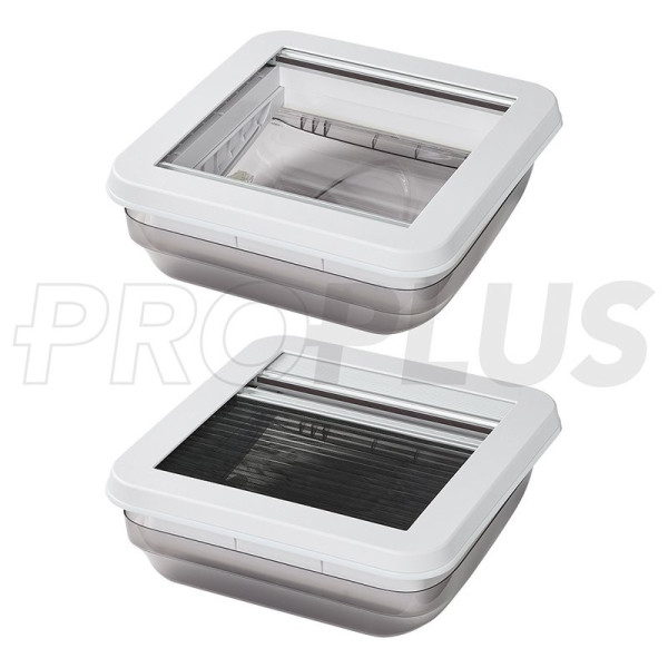 Lanterneau 400x400 mm sans ventilation permanente transparente
