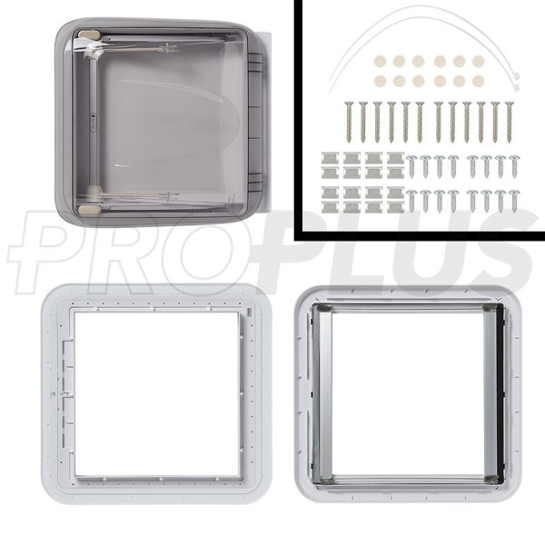 Lanterneau 400x400 mm sans ventilation permanente transparente