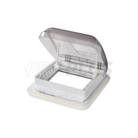 Lanterneau 400x400 mm sans ventilation permanente transparente avec led