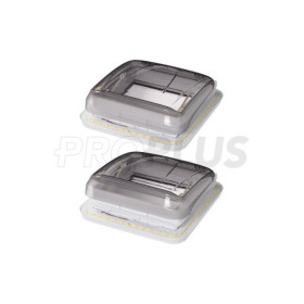 Lanterneau 400x400 mm sans ventilation permanente transparente avec led