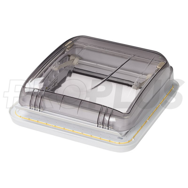 Lanterneau 400x400 mm sans ventilation permanente transparente avec led