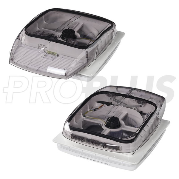 Lanterneau DeLuxe 400x400 mm transparente avec ventilateur
