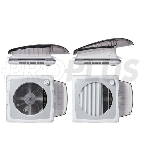 Lanterneau DeLuxe 400x400 mm transparente avec ventilateur