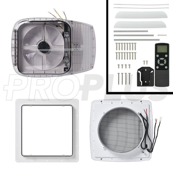 Lanterneau DeLuxe 400x400 mm transparente avec ventilateur