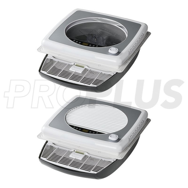 Lanterneau DeLuxe 400x400 mm noir avec ventilateur