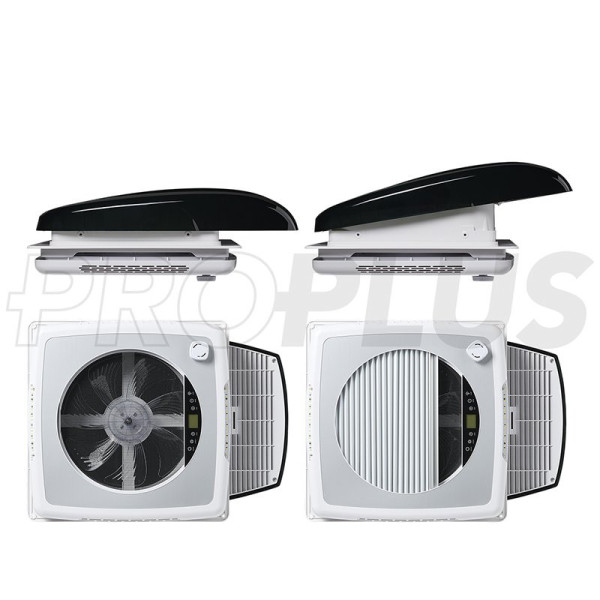 Lanterneau DeLuxe 400x400 mm noir avec ventilateur