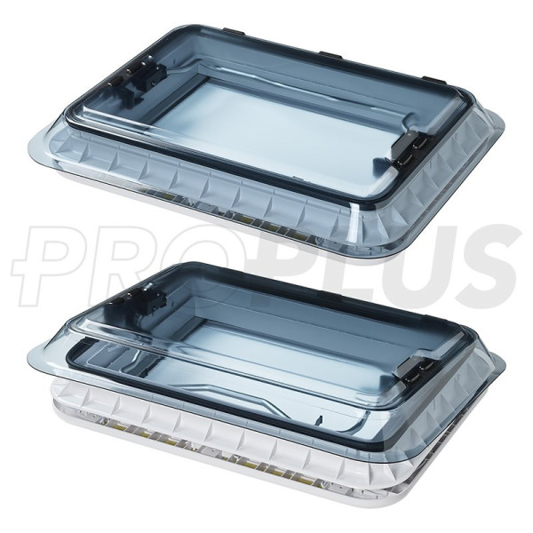 Lanterneau 700x500 mm sans ventilation permanente transparent led
