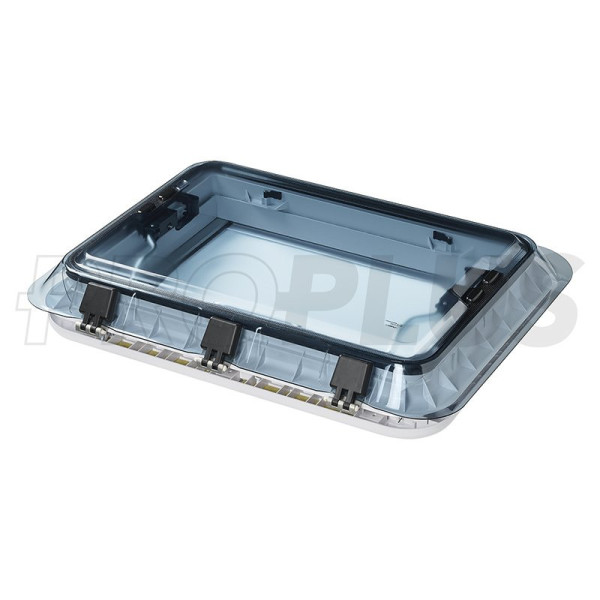 Lanterneau 700x500 mm sans ventilation permanente transparent led