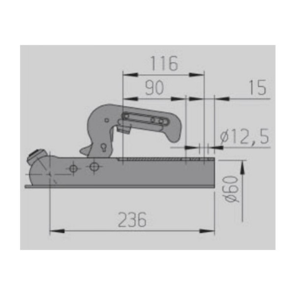 AL-KO Tête d'attelage AK270 rond Diam.60 mm 750 kg