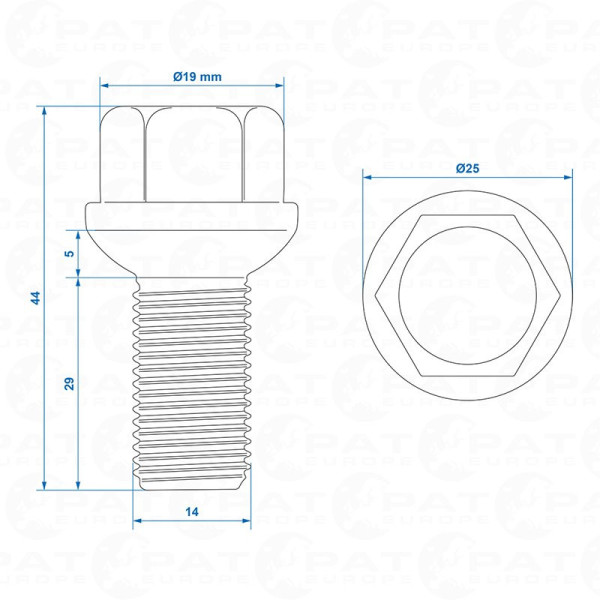 AL-KO Boulon de roue M14 x 1.5 x 25 mm