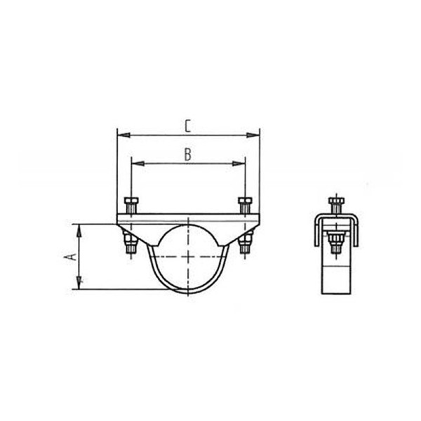 AL-KO Bloc d'appui pour le serrage du tube de timon Ø70 mm
