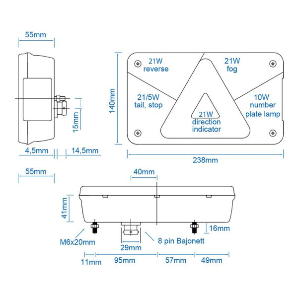 Aspöck Multipoint V feu arrière gauche